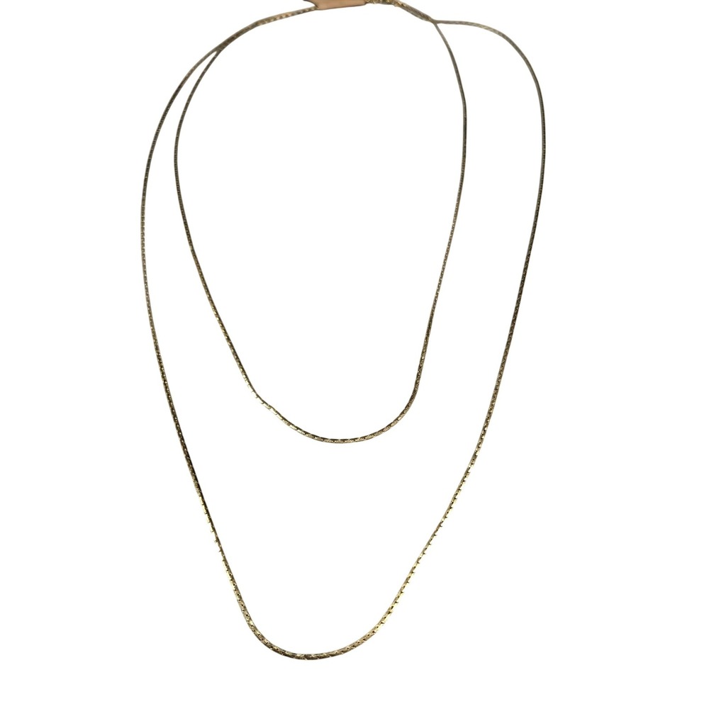 Women's Monet OS‎ Double Strand Gold Tone Flat Link Layered Necklace